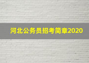 河北公务员招考简章2020