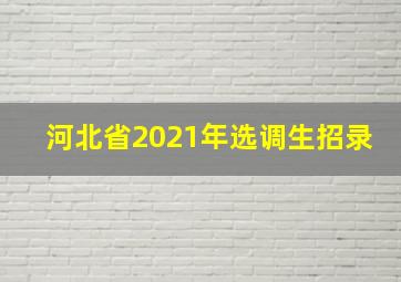 河北省2021年选调生招录