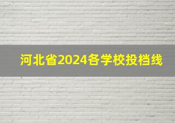 河北省2024各学校投档线