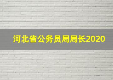 河北省公务员局局长2020