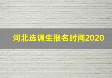 河北选调生报名时间2020