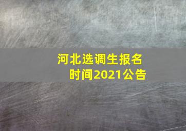 河北选调生报名时间2021公告