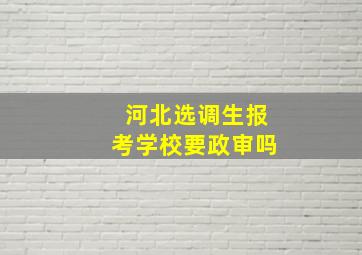 河北选调生报考学校要政审吗