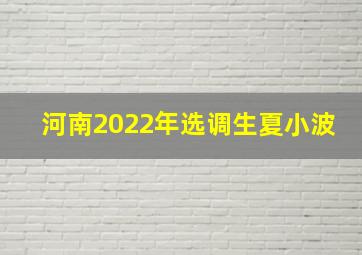 河南2022年选调生夏小波