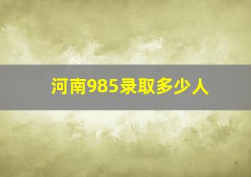 河南985录取多少人