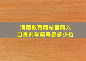 河南教育网站官网入口查询学籍号是多少位