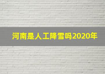 河南是人工降雪吗2020年