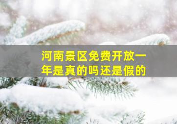 河南景区免费开放一年是真的吗还是假的