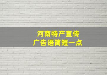 河南特产宣传广告语简短一点