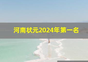 河南状元2024年第一名