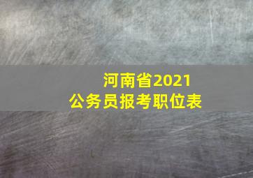 河南省2021公务员报考职位表