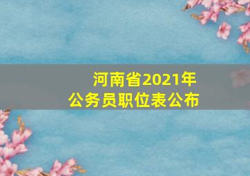 河南省2021年公务员职位表公布