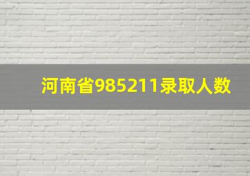 河南省985211录取人数