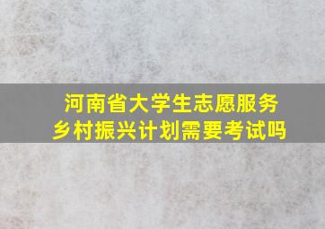 河南省大学生志愿服务乡村振兴计划需要考试吗