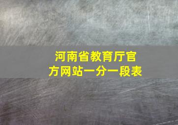 河南省教育厅官方网站一分一段表