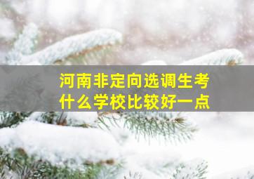 河南非定向选调生考什么学校比较好一点