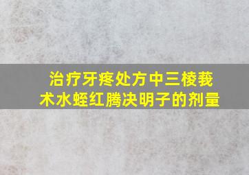 治疗牙疼处方中三棱莪术水蛭红腾决明子的剂量