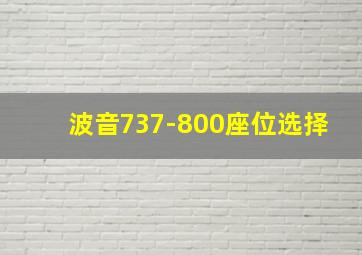 波音737-800座位选择