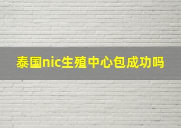 泰国nic生殖中心包成功吗