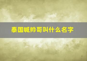 泰国喊帅哥叫什么名字