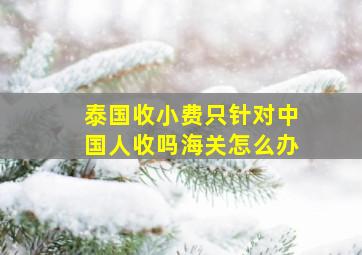 泰国收小费只针对中国人收吗海关怎么办