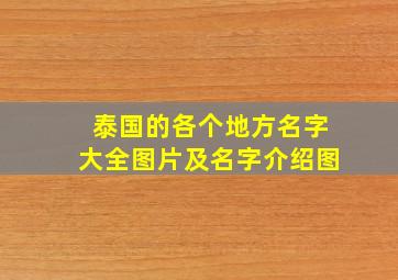 泰国的各个地方名字大全图片及名字介绍图