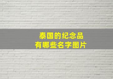 泰国的纪念品有哪些名字图片