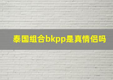 泰国组合bkpp是真情侣吗