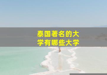 泰国著名的大学有哪些大学