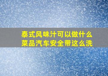 泰式风味汁可以做什么菜品汽车安全带这么洗