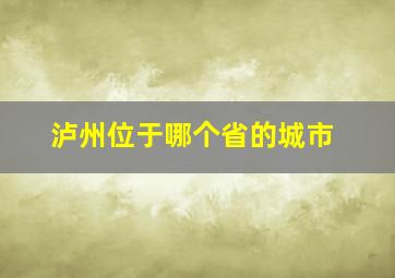 泸州位于哪个省的城市