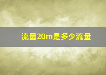 流量20m是多少流量