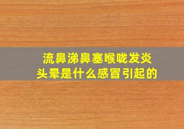 流鼻涕鼻塞喉咙发炎头晕是什么感冒引起的