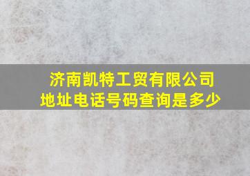 济南凯特工贸有限公司地址电话号码查询是多少