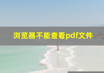 浏览器不能查看pdf文件