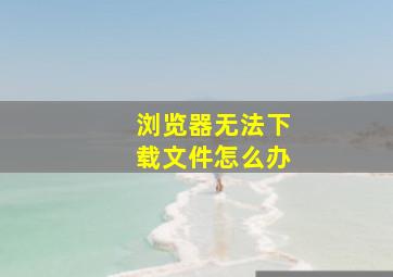 浏览器无法下载文件怎么办