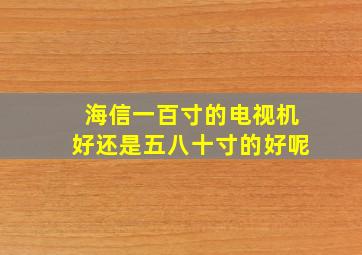 海信一百寸的电视机好还是五八十寸的好呢