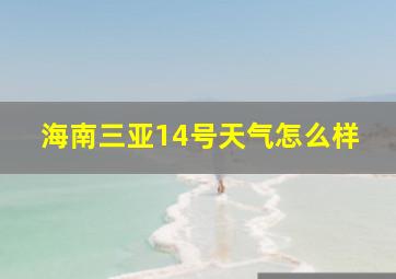 海南三亚14号天气怎么样