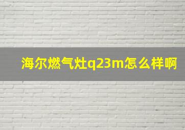 海尔燃气灶q23m怎么样啊