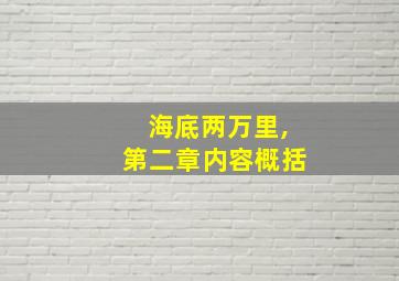 海底两万里,第二章内容概括