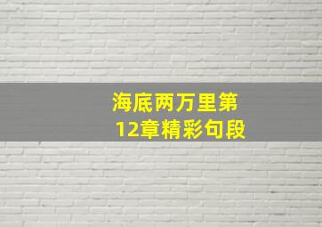 海底两万里第12章精彩句段