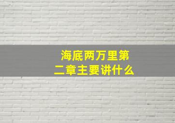 海底两万里第二章主要讲什么