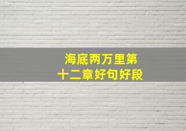 海底两万里第十二章好句好段