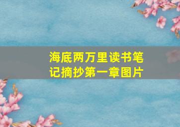 海底两万里读书笔记摘抄第一章图片