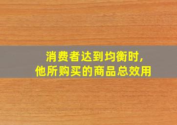 消费者达到均衡时,他所购买的商品总效用