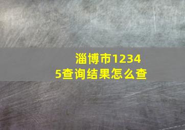 淄博市12345查询结果怎么查