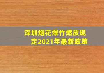 深圳烟花爆竹燃放规定2021年最新政策