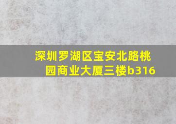 深圳罗湖区宝安北路桃园商业大厦三楼b316