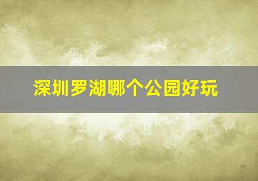 深圳罗湖哪个公园好玩