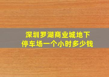 深圳罗湖商业城地下停车场一个小时多少钱